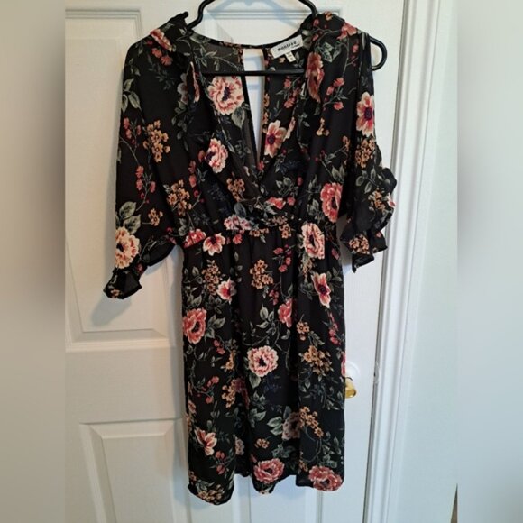 Monteau Floral Black Dress - Picture 1 of 5